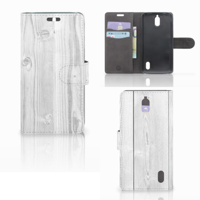 Huawei Y625 Book Style Case White Wood