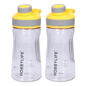 Waterfles / drinkfles / sportfles Aquamania - 2x - geel - 530 ml - kunststof - bpa vrij