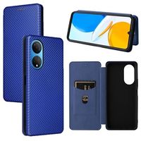 Honor X7 Flip Case - Koolstofvezel - Blauw - thumbnail