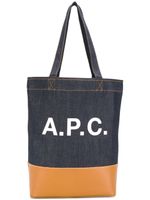 A.P.C. sac cabas en jean à logo imprimé - Bleu