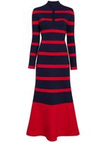 Rosie Assoulin stripe-pattern cut-out detailing dress - Noir