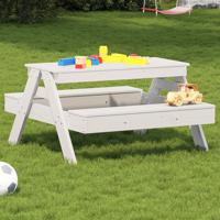 Picknicktafel voor kinderen 88x97x52 cm massief grenenhout wit - thumbnail