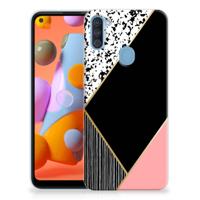 Samsung Galaxy A11 | M11 TPU Hoesje Zwart Roze Vormen