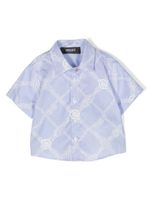 Versace Kids chemise en coton à imprimé corde - Bleu