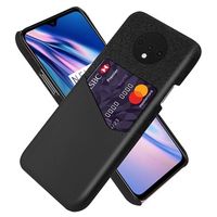 KSQ OnePlus 7T Hoesje met Kaartvak - Zwart - thumbnail