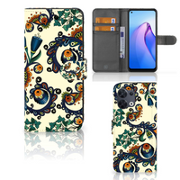 Wallet Case OPPO Reno8 Barok Flower