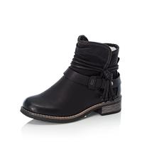 Rieker DAMES Enkellaarzen 94689, Vrouwen Enkellaarsjes,laarzen,halve laarzen,bootie,plat,Zwart (schwarz / 00),40 EU / 6.5 UK