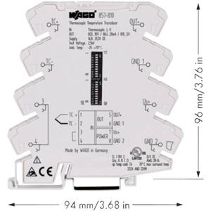 WAGO Configureerbare temperatuurmeetomvormer voor thermo-elementen type J en K 857-810