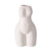 Boltze Home Vaas Aurice Torso 9x7x17cm Porselein Mat Wit