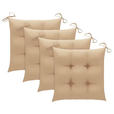 vidaXL Stoelkussens 4 st 40x40x7 cm oxford stof beige