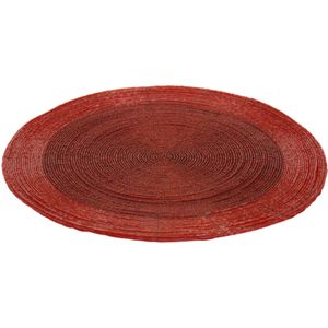 1x stuks placemats/onderleggers rood rond D35 cm   -