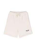 MSGM Kids short de sport en coton à logo imprimé - Blanc