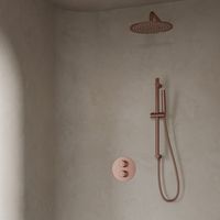 Saniclear Copper inbouw regendouche rond met 20cm hoofddouche, muurarm en glijstang geborsteld koper