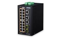PLANET IGS-20160HPT - Switch - L3 - Beheerd - 16 x 10/100/1000 (PoE+) + 2 x 10/100/1000 + 2 x SFP - monteerbaar op DIN-rails, wandbevestiging - PoE+