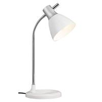 BRILLIANT lamp Jan tafellamp zilver/wit | 1x A60, E27, 40W, geschikt voor normale lampen (niet inbegrepen) | Schaal A ++ tot E | Met drukschakelaar op het hoofd