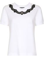 Dolce & Gabbana t-shirt DG à empiècements en dentelle - Blanc - thumbnail