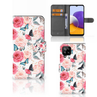 Samsung Galaxy A22 4G | M22 Hoesje Butterfly Roses - thumbnail