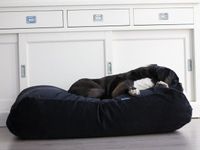 Dog's Companion® Hondenbed zwart ribcord medium - thumbnail