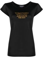 TOM FORD t-shirt en soie à logo imprimé - Noir