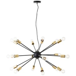 Brilliant 18-lichts hanglamp Dree zwart met goud 99909/78