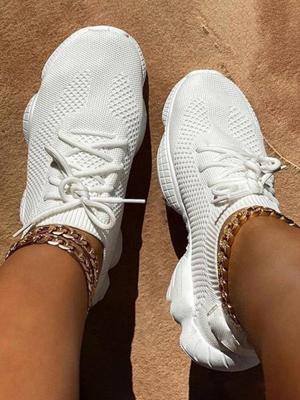 Neochrome Flyknit Breathable Lace-Up Sneakers