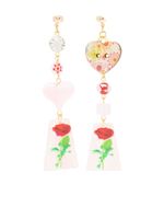 Amir Slama boucles d'oreilles asymétriques à fleurs - Rose