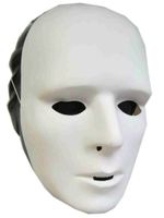 Grimeermasker wit plastic - thumbnail