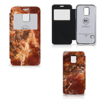 Samsung Galaxy S5 Mini Bookcase Marmer Bruin