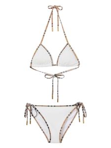 Burberry bikini à motif Vintage Check - Blanc