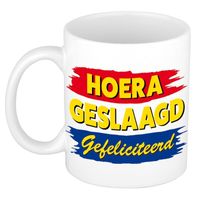 Geslaagd cadeau mok / beker hoera geslaagd gefeliciteerd 300 ml