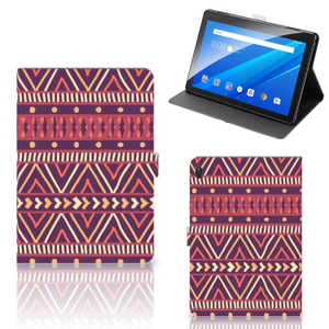 Lenovo Tab E10 Tablet Hoes Aztec Paars