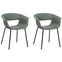 Beliani - ELMA - Eetkamerstoelen set van 2 - Donkergroen - Polyester - thumbnail