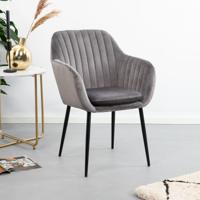Sohome Eetkamerstoel 'Albin' Velvet, kleur Donkergrijs