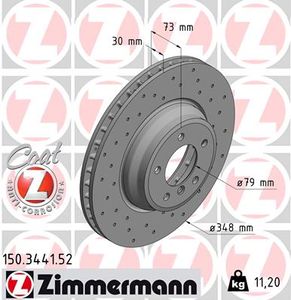 Remschijf SPORT REMSCHIJF COAT Z ZIMMERMANN, Remschijftype: Binnen geventileerd, u.a. für BMW