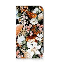 Smart Cover voor iPhone 15 Dark Flowers - thumbnail