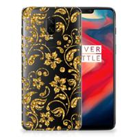 OnePlus 6 TPU Case Gouden Bloemen