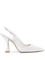 Stuart Weitzman escarpins ornés de cristaux à bride arrière - Blanc - thumbnail