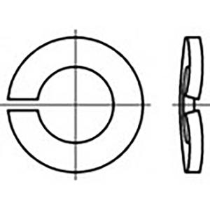 TOOLCRAFT TO-6854295 Veerring Binnendiameter: 6 mm DIN 128 Verenstaal 1000 stuk(s)