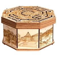 ESC WELT Wooden Secret Maze Box, creatieve geschenkdoos voor geld, waardebonnen, cadeaubonnen, cadeaubonnen, cadeaubonnen, cadeaubonnen, 3D-houten doosspel, geschenkraadselspel, geschenkdoos voor