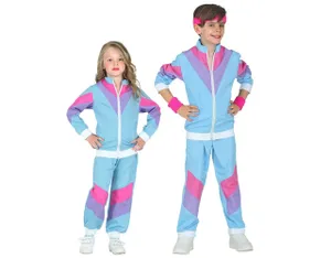 80&apos;s Disco Trainingspak Kind Blauw