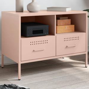 Tv-meubel 68x39x50,5 cm koudgewalst staal roze