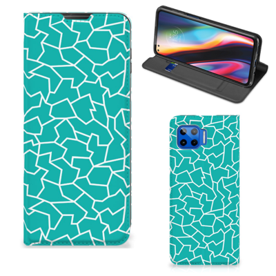 Motorola Moto G 5G Plus Bookcase Cracks Blue Motorola Moto G 5G Plus Bookcase Cracks Blue