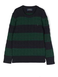 Ralph Lauren Kids pull en maille à rayures - Bleu