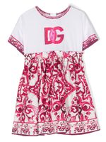 Dolce & Gabbana Kids robe à imprimé Majolica - Rose