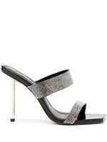 Schutz mules à ornements en cristal 120 mm - Argent