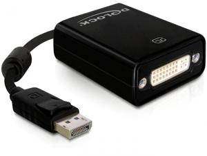 DeLOCK 61847 video kabel adapter 0,125 m DisplayPort DVI-I Zwart