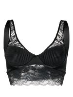 Versace bralette en dentelle à détail Greca - Noir - thumbnail