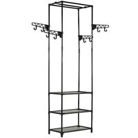 vidaXL Kledingrek Staal en Vliesstof Zwart Kledingstandaard Kledingrekken Rek