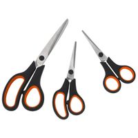 3x stuks scharen/scharenset met oranje handvat 14/15/21 cm - Hobbyschaar