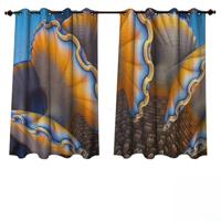 Anshesix Outdoor beschermende gordijnen nautische ultraviolet fantasie zeeschelpen oceaan Sci FI W84 x L72 color01